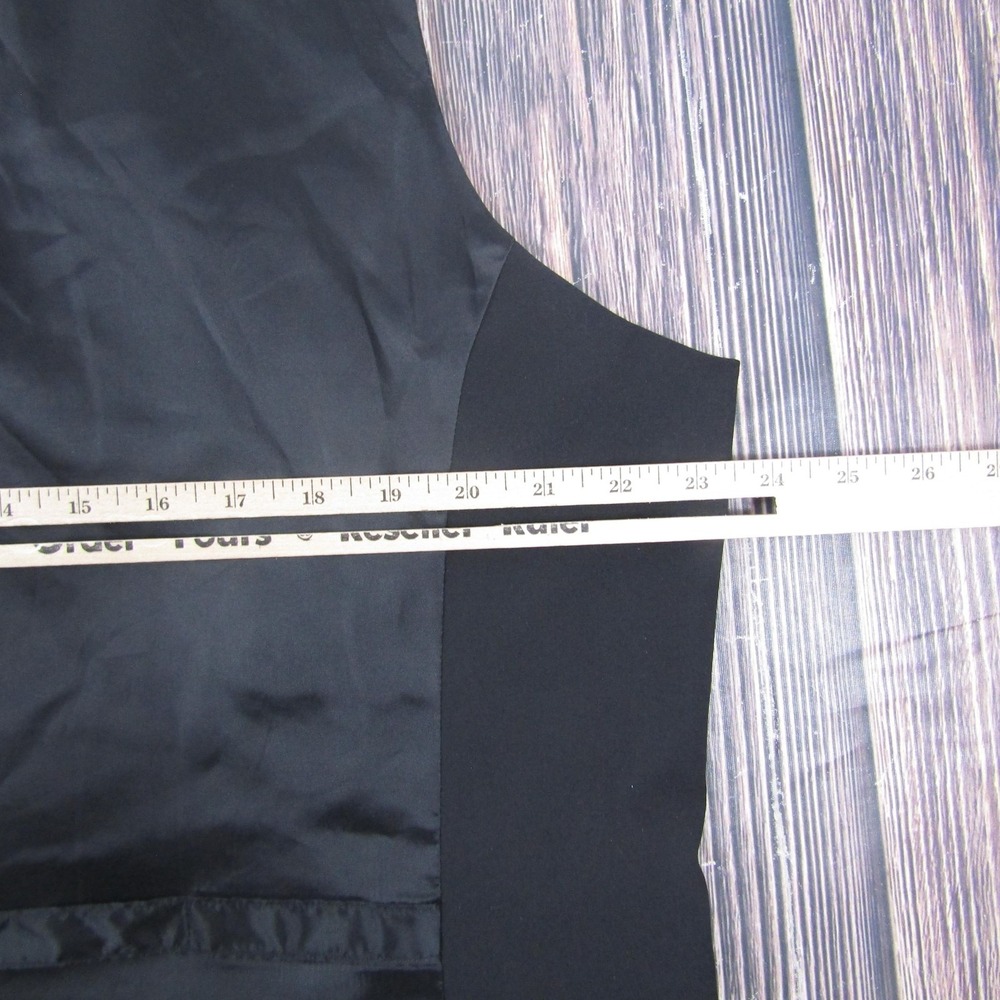 Suit Vest J. Ferrar Mens XL Black Solid Polyester Spandex 3 Piece Slim Belted - Picture 5 of 6